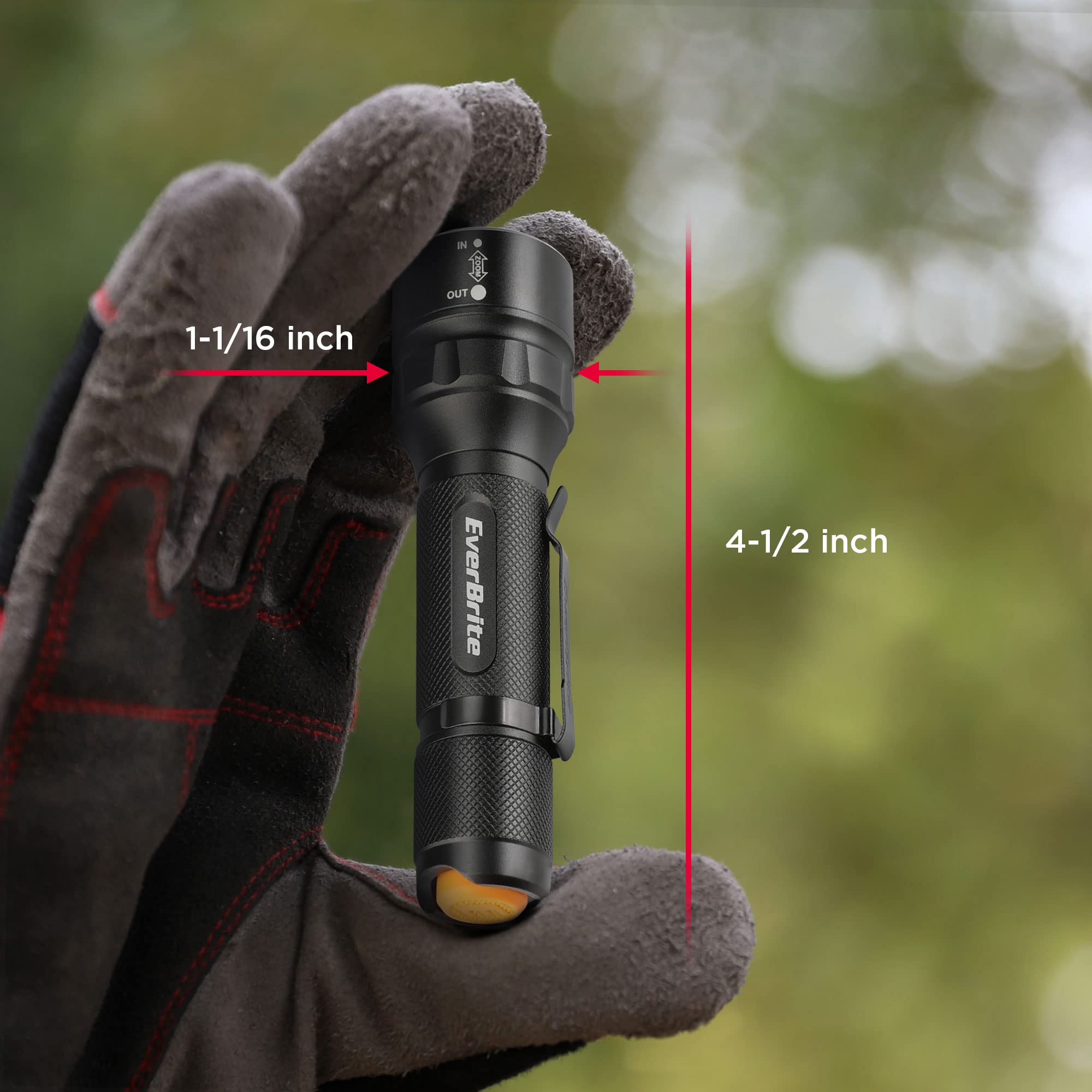 EverBrite 150 Lumen Super Small Mini LED Flashlight, 3 Lighting Modes, Zoomable Adjustable Focus for Camping, Hiking, Fishing, Running, Power Outages & Emergencies, 1 AA Battery Included - Image 5