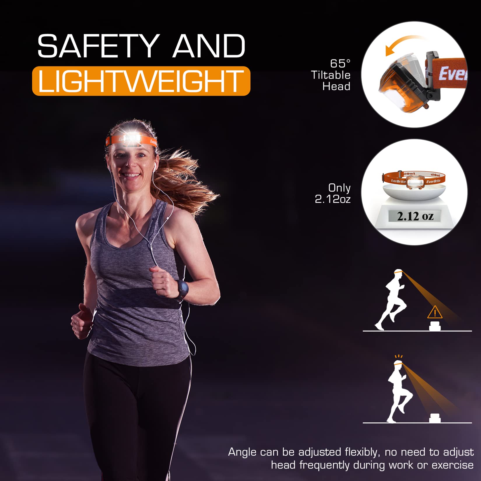 EverBrite Headlamp, 5 Pack Kids Headlamp with Red Light and Memory Function, Head Lamp for Adults and Kids with 5 Modes, Bright Headlamps for Camping, Running, Christmas Gifts, Batteries Included - Image 3