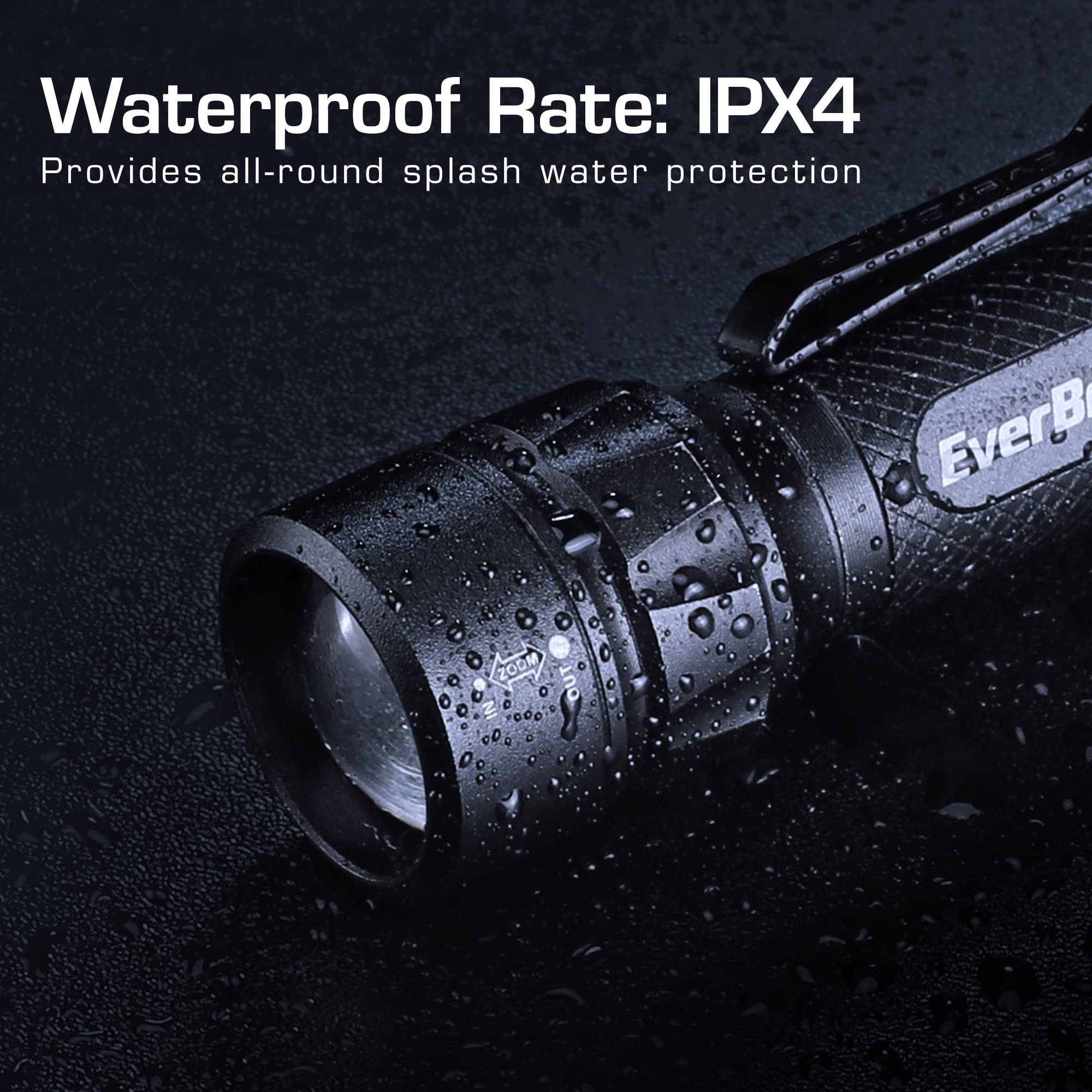 EverBrite Super Small Mini LED Flashlight, 3 Lighting Modes, Zoomable Adjustable Focus for Camping, Hiking, Fishing, Running, Power Outages & Emergencies, 1 AAA Battery Included - Image 6